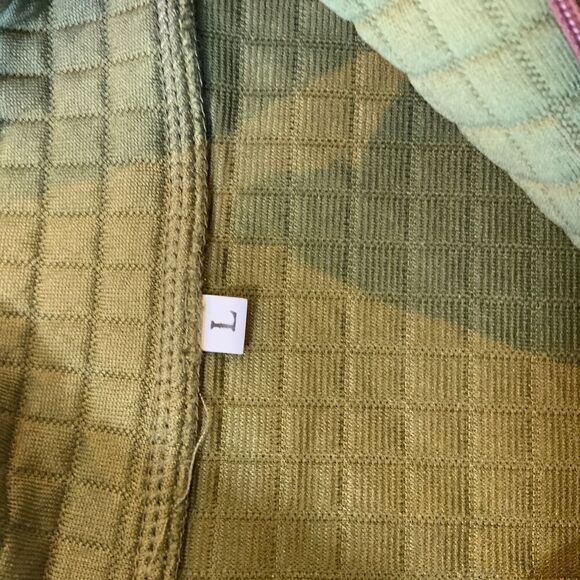 Thermowave Green Quarter Zip Wafer Texture Long Sleeve Pullover Sweatshirt Sz Lg - Picture 12 of 12